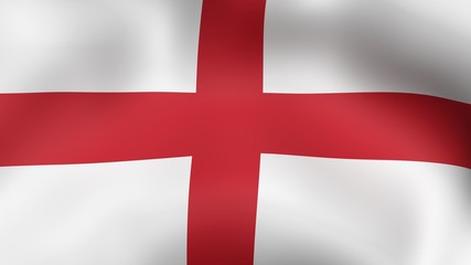 Naklejka premium Flag of England, fluttering in the wind. 3D rendering.