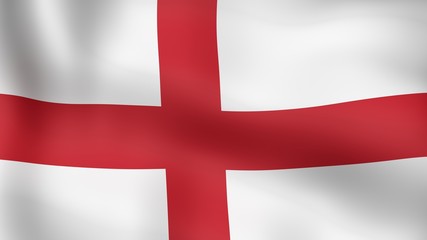 Fototapeta premium Flag of England, fluttering in the wind. 3D rendering.