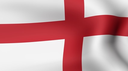 Fototapeta premium Flag of England, fluttering in the wind. 3D rendering.