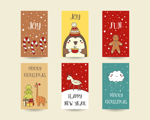 Cute hand drawn Christmas cards