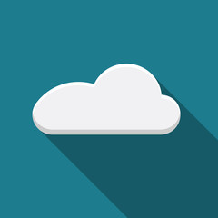 Flat design vector cloud icon with long shadow