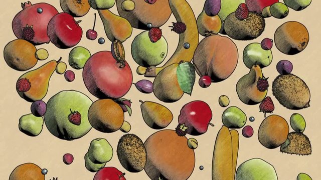 fruits fall drawing