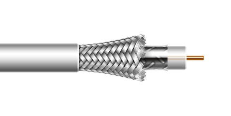 Vector illustration of the coaxial tv cable structure - 123711560