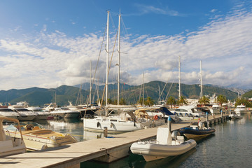 Fototapeta na wymiar Port in Tivat city, Montenegro