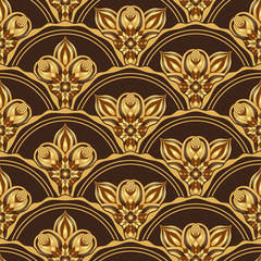 Gold and browne seamless pattern