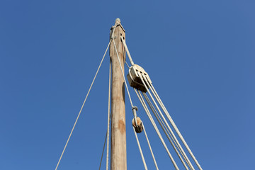 Ship mast of a dhow in Doha, Katar