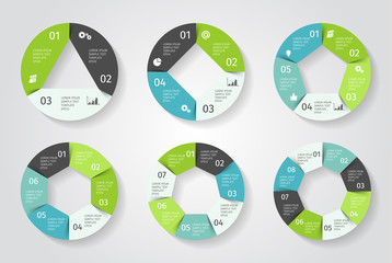 Circle arrows infographic. Vector template in paper style.