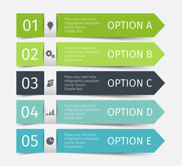 Vector elements for Infographics design. List for diagram, workflow layout, flowchart, steps, parts, timeline, chart, web design, background. Modern concept with 5 options, parts, processes.