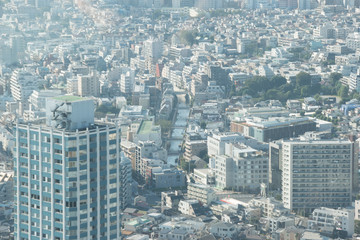 高台からの都市の展望コンクリートジャングル