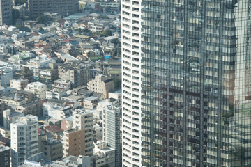高台からの都市の展望コンクリートジャングル