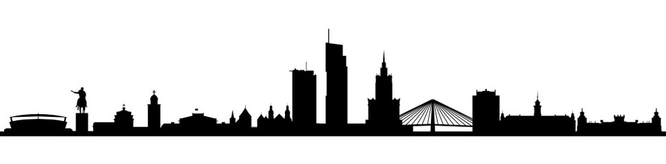 Naklejka premium Panoramę Warszawy
