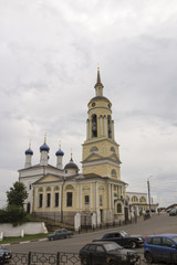 Fototapeta na wymiar The ancient Russian town Borovsk in July . The city's Cathedral . Website about architecture , beauty , art , religion, travel , history.