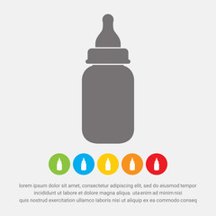 Baby milk bottle icon - Vector