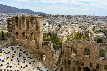 Obraz premium Amphitheater of the Acropolis, Athens,Greece.