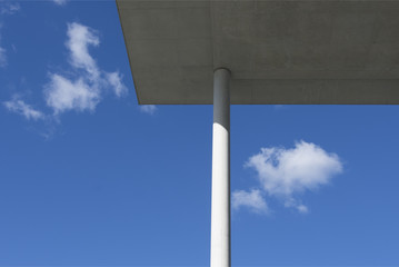 Modern architecture with a cloudy sky in the backgrounbd