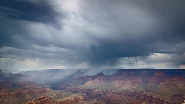 Grand Canyon Rainfall Dark Clouds Timelapse