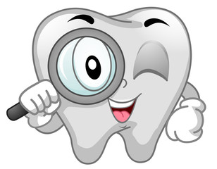 Mascot Tooth Magnifying Glass