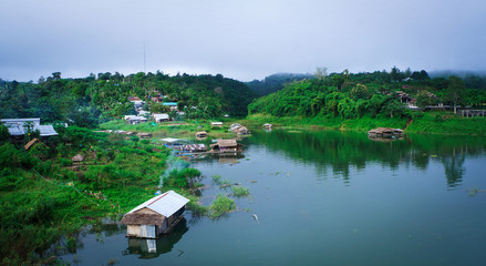 Countryside of Thailand, Sangklaburi, This small town is hidden in a remote area and is hard to reach. You have to drive across mountains to get here. It's a peaceful and quiet place. 