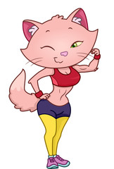 Cat Work Out Muscle Flex