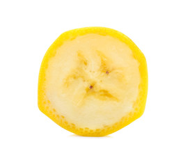 Bananas fruit. sliced fresh banana isolated on white background.