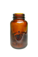 Brown jar with pills