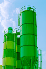 Green towers on chemical plant