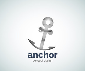 Vector ship anchor logo template