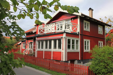 Fototapeta na wymiar Beautiful residiantal house in Vaxholm