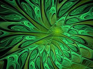 abstract green fractal computer generated image