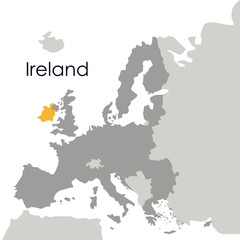 ireland map icon. Europe nation and government theme. Isolated design. Vector illustration