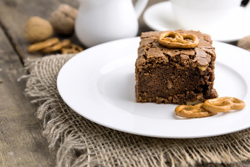 Brownie on white plate