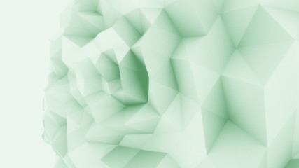 Green low poly edgy sphere background for modern reports and presentations. 3D rendering