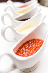 several types of sauce