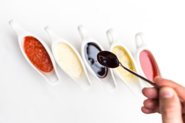 several types of sauce