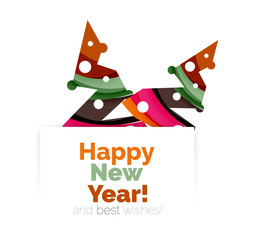 Christmas and New Year geometric banner with text