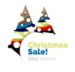 Christmas geometric abstract sale promo banner