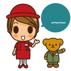 オンナノコ 案内係(赤) 左手