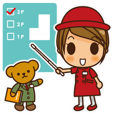 オンナノコ 案内係(赤) 説明