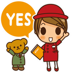 オンナノコ 案内係(赤) YES