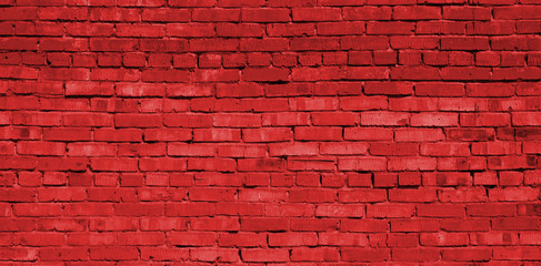 Naklejka na ściany i meble Red brick wall background, brick texture, brick pattern