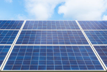 Obraz premium photovoltaics solar panels in solar power station 