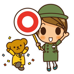 オンナノコ 案内係(緑) マル