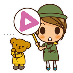 オンナノコ 案内係(緑) 三角