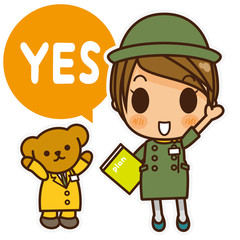 オンナノコ 案内係(緑) YES
