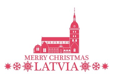 Fototapeta premium Merry Christmas Latvia