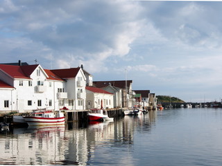 Fototapeta na wymiar Harbor at Henningsvaer, Lofoten, Norway