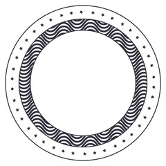 Decorative circle frame icon. Ornament border decoration and card theme. Isolated design. Vector illustration