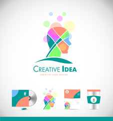 Creative idea concept human head logo icon design