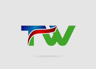 TW company linked letter logo icon
