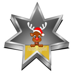 Christmas Offer star button - in german - 3D illustration